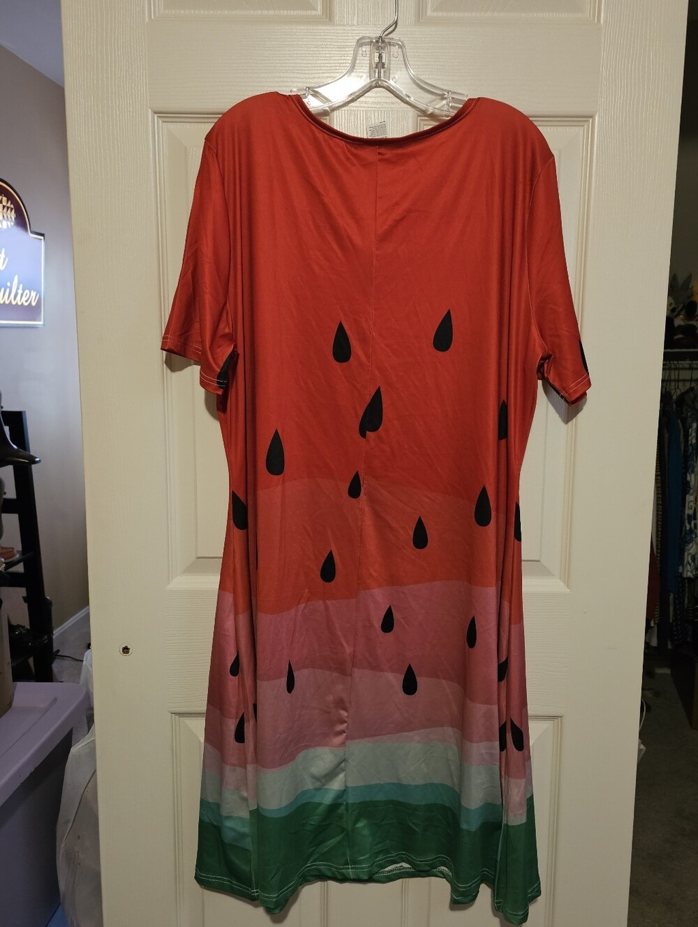 Watermelon Print A-Line Dress in Red Pink Green Sz XXL - Picture 2 of 4